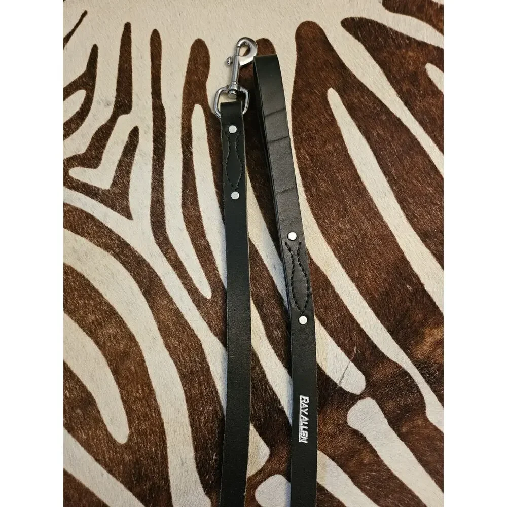 Ray Allen Mfg Signature Leather Leash, 5-Feet x 3/4-Inch, Black